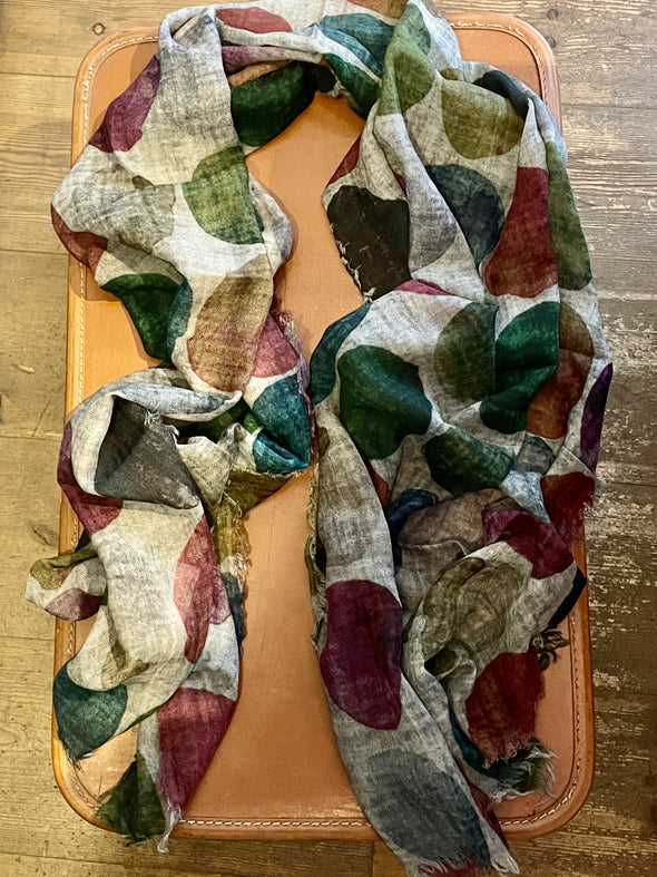 Patterned wool blend scarves