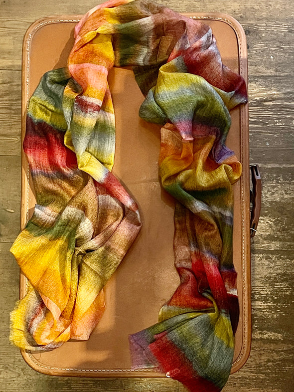 Patterned wool blend scarves