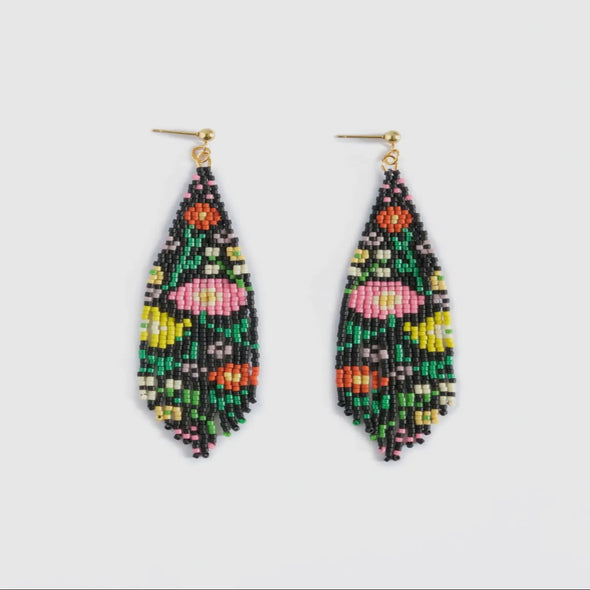 Handwoven beaded earrings