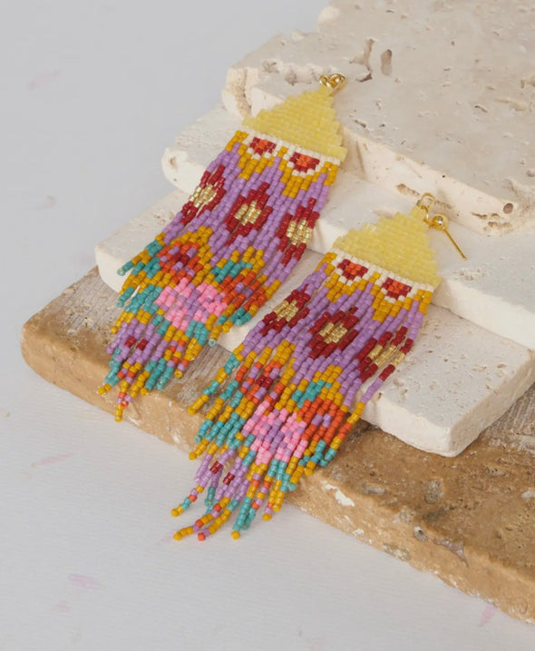 Handwoven beaded earrings