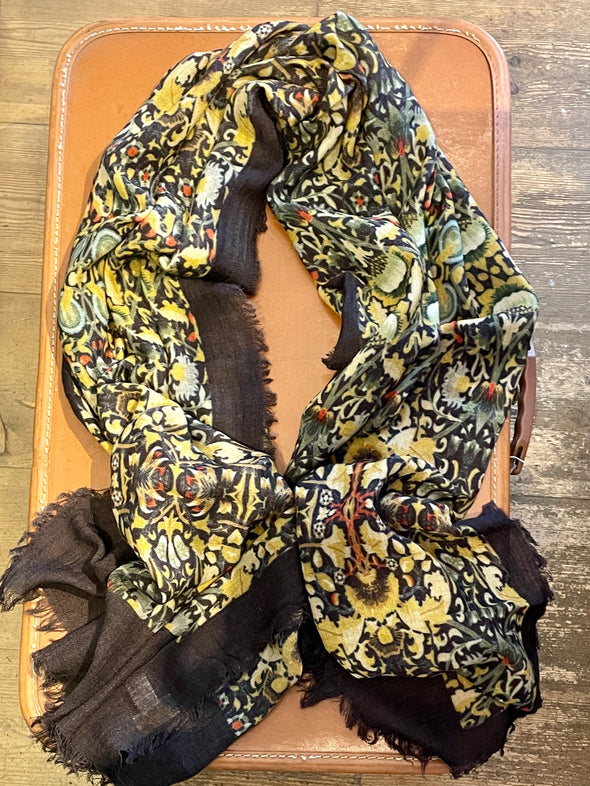 Patterned wool blend scarves