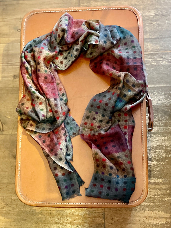 Patterned wool blend scarves