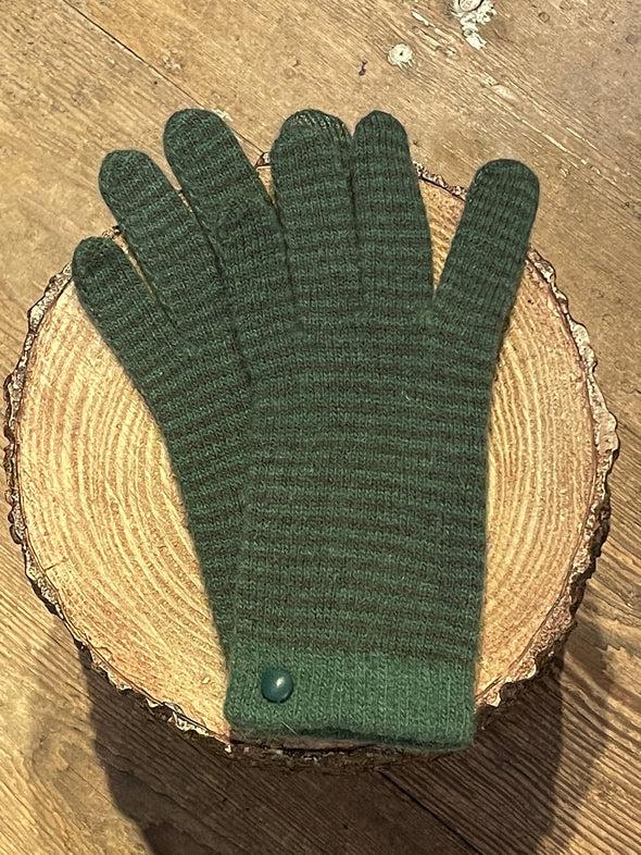 Spanish made wool and angora stripe gloves.