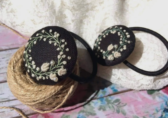 Hand embroidered hair accessories collection