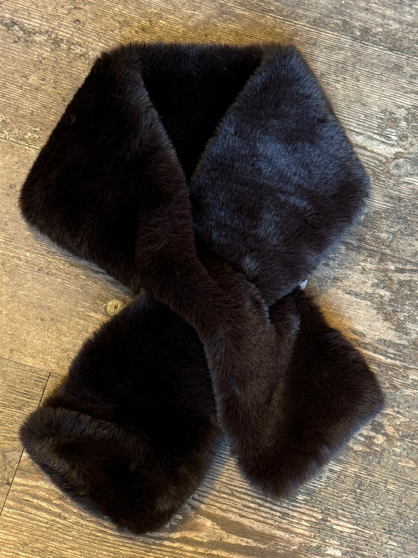 Faux fur pull through collars