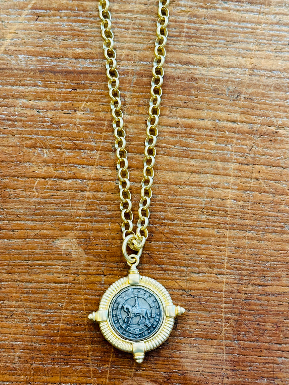 French animal coin necklaces