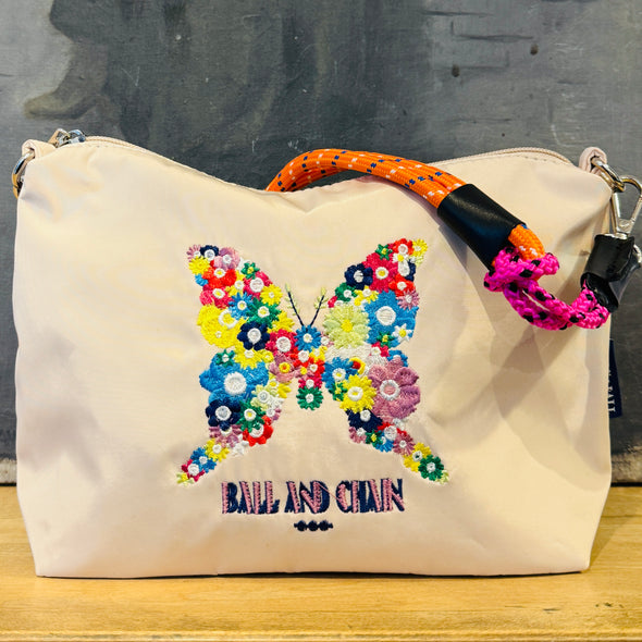 Embroidered nylon handbags