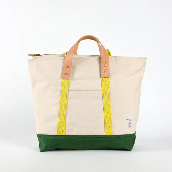 Zippered canvas tote bag