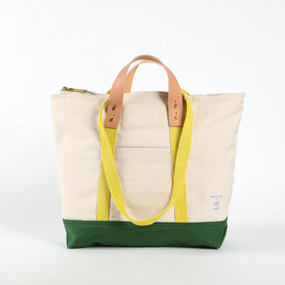 Zippered canvas tote bag