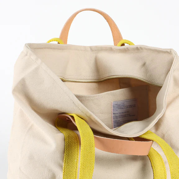 Zippered canvas tote bag