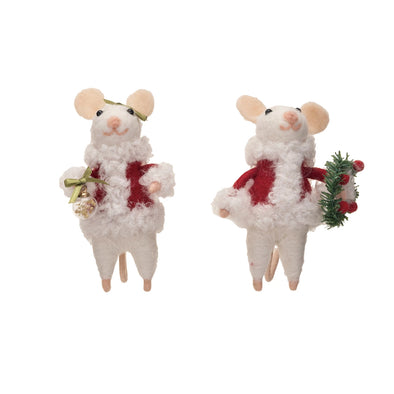 felted Santa mice